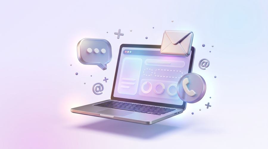 Ilustrasi email dan pesan